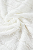 White Frilled Lace Trim Bubble Sleeve Blouse