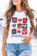 White American Heart Star Checkered Graphic Tee