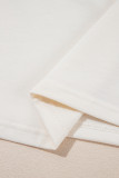 Beige 2pcs Cropped Tee and Ruffle High Waist Skort Set