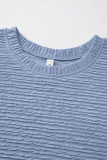 Myosotis Solid Color Textured Crinkle Short Sleeve T Shirt Dress
