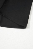 Black Pinched V Neck Tie Loose Tank Top