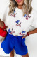 White Sequin Stars and Stripes Balloon Puppy Graphic Crewneck Tee