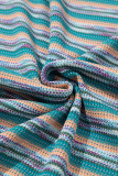 Multicolour Striped Wide Sleeve Loose T Shirt