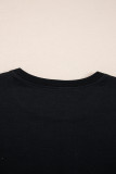 Black Paisley Print Crew Neck Loose Fit Tunic Tee
