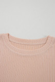 Jet Stream Textured Knit Round Neck Short Sleeve Top