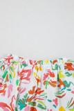 Multicolour Allover Floral Printed Flutter Sleeve Split Neck Blouse