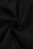 Black Cargo Pocket Elastic Waist Active Casual Skort