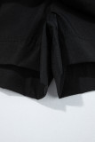 Black Cargo Pocket Elastic Waist Active Casual Skort