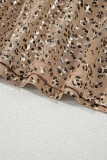 Parchment Shimmer Leopard Print Dolman Sleeve T Shirt