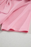 Pink Bow Applique Half Sleeve T-shirt