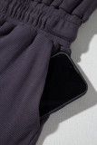 Bristol Black Knit Open Back Cap Sleeve Drawstring Romper