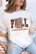 White FALL THANKFUL Graphic Drop Shoulder Sweatshirt