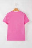 Rose Red Lets Rodeo Crew Neck Graphic Tee