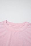 Light Pink 2 Pieces Mineral Wash Cotton Tank Top Lined Split Skirt Set