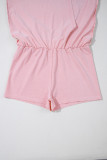 Light Pink 2 Pieces Mineral Wash Cotton Tank Top Lined Split Skirt Set