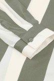 Green Striped Soft Relaxed Button Up Shirt