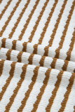 Khaki Stripe Collared Pullover Top and Drawstring Pant Set