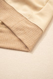 Light French Beige Aztec Patchwork Raglan Pullover Sweatshirt