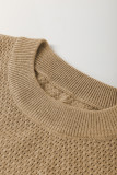 Straw Yellow Brushed Knit Casual Fitted Sweater