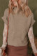 Smoke Gray Textured Knit High Neck Sweater T Shirt