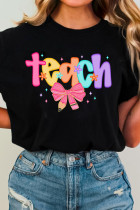 Black Teach Graphic Holiday Summer Tee
