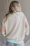 Jet Stream Striped Colorblock Patchwork Drop Shoulder Sweatshirt