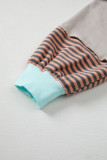 Jet Stream Striped Colorblock Patchwork Drop Shoulder Sweatshirt