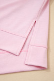 Bonbon Striped Colorblock Patchwork Raglan Pullover Top with Slits
