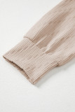 Straw Yellow Solid Color Textured Long Sleeve Top