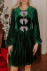 Evergreen Bowknot Decor High Waist Velvet Mini Dress