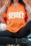 Orange SPOOKY Bats Halloween Graphic T Shirt