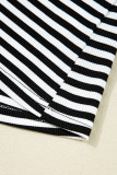 Black Stripe Double-layer Cold Shoulder Long Sleeve Top
