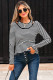 Black Stripe Double-layer Cold Shoulder Long Sleeve Top