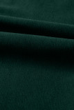 Evergreen Corduroy V Neck Patched Pocket Sleeveless Jumpsuit