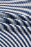 Blue Stripe Color Block Patchwork Dolman Oversize Tunic Sweater