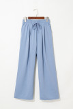 Myosotis Drawstring Elastic Waistband Pleated Loose Pants