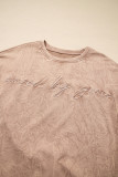 DUNE saved by grace Letter Embroidery Mineral Wash Loose Sweatshirt