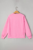 Bonbon Lace Insert Bow Embroidered Exposed Seam Sweatshirt
