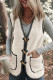 White Sherpa Contrast Trim Patch Pocket Cartridge Toggle Button Vest