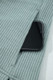Clearly Aqua Ribbed Drop Shoulder Knit Hoodie