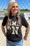 Brown Game Day Rugby Mesh Sheer Long Sleeve Top