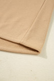 Khaki 88 Number Graphic Drawstring Hemline Oversize Long Sleeve Top