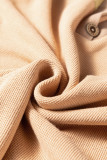 Buckskin Color Block Thermal Textured Knit Drop Shoulder Henley Top