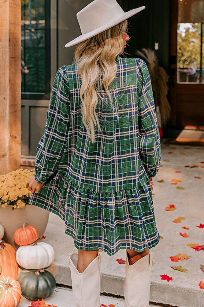 green long sleeve shift dress Downtown Elegance Satin Shift Dress in Hunter Green – Impressions Online  Boutique main image 1