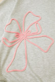 Light Grey Plus Size Thread Embroidered Drop Shoulder Round Neck Sweatshirt