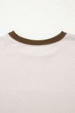Parchment Striped Colorblock Patchwork Drop Shoulder Sweatshirt