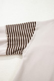 Parchment Striped Colorblock Patchwork Drop Shoulder Sweatshirt