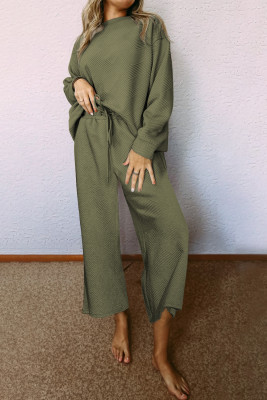 Guacamole Green Ultra Loose Textured 2pcs Slouchy Outfit