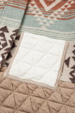 Light French Beige Aztec Quilted Patchwork Western Fashion Jacket