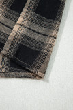 Multicolour Retro Plaid Double Flap Pocket Brushed Shacket
